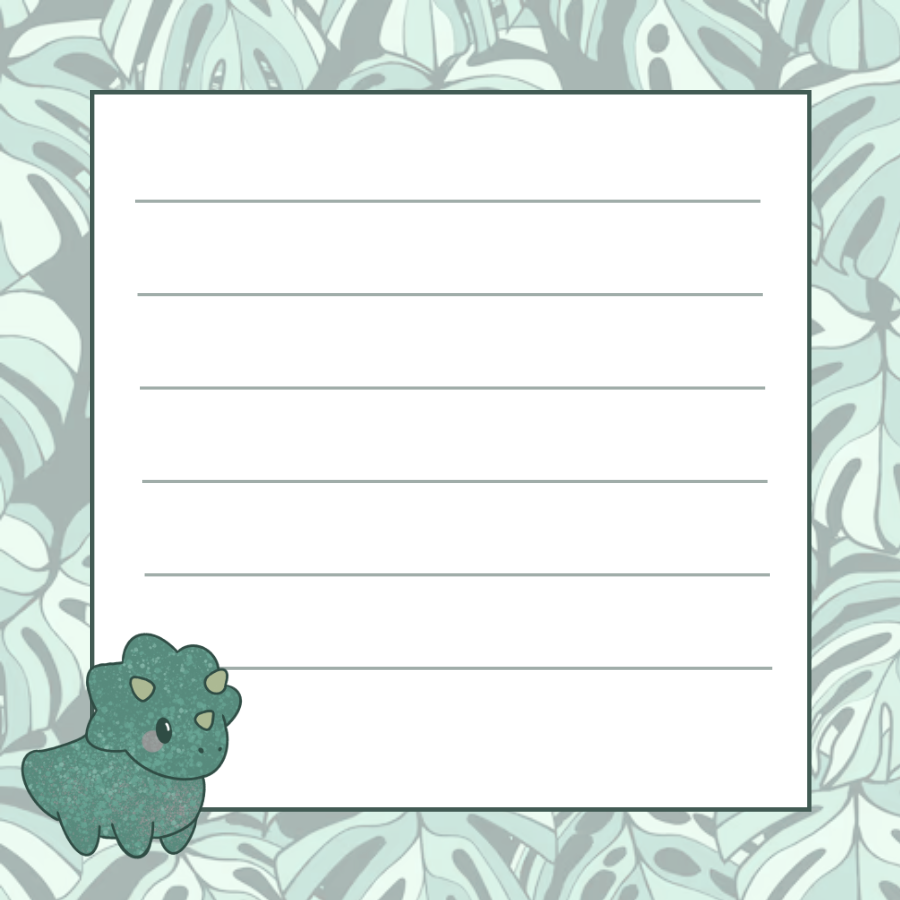 Chubby Triceratops Unlined & Lined Square Notepad