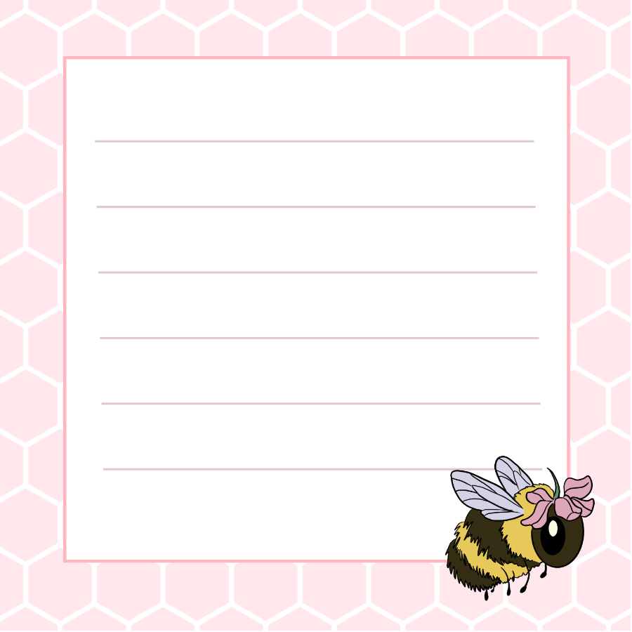 Bee Unlined & Lined Square Notepad